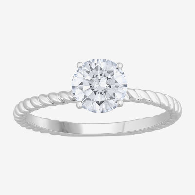 (H-I / Si1) Womens 1 CT. Lab Grown White Diamond 14K Gold Round Solitaire Engagement Ring