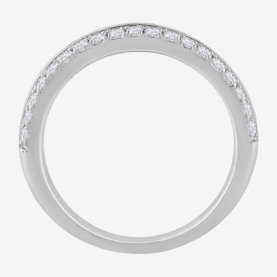 (H-I / Si1) Womens 4MM 1 1/2 CT. T.W. Lab Grown White Diamond 14K White Gold Anniversary Wedding Band