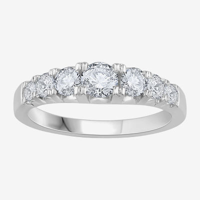 7-Stone (H-I / Si1) 1 CT. T.W. Lab Grown White Diamond 14K Gold Anniversary Wedding Band