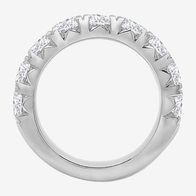 9-Stone (H-I / Si1) Womens 5MM 2 3/4 CT. T.W. Lab Grown White Diamond 14K White Gold Anniversary Wedding Band