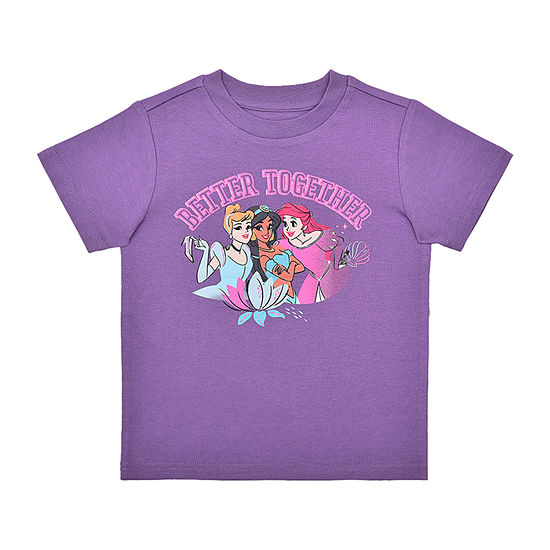 Okie Dokie Toddler Girls Crew Neck Princess Short Sleeve Graphic T-Shirt