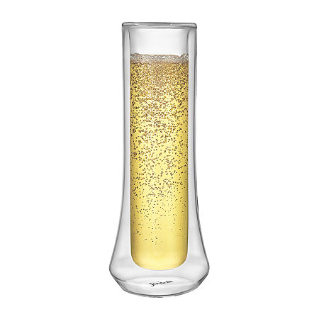 Joyjolt Cosmo Double Wall Stemless Glasses - 5 Oz - Set Of 2 Champagne Flutes, One Size, Clear