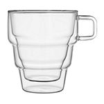 Joyjolt Pila Double Walled Glass Tea - 10 Oz - Set Of 2 Dishwasher Safe Coffee Mug