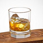 Joyjolt Aqua Vitae Octagon Off Base Whiskey Glasses - 10.5 Oz - Set Of 2 Double Old Fashioned
