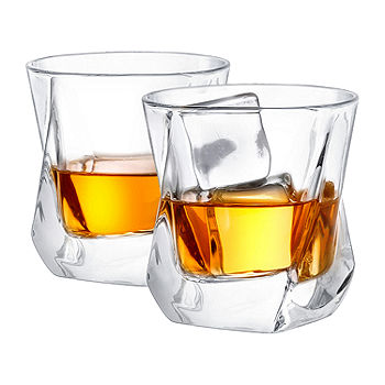 JoyJolt 6 - Piece 10oz. Glass Whiskey Glass Glassware Set