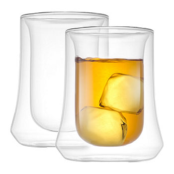 Joyjolt Cosmo Wall Whiskey Glasses - 8 Oz - Set Of 2 Double Old
