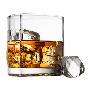 JoyJolt Lacey Double Wall Whiskey Glasses Set of 2 - Clear