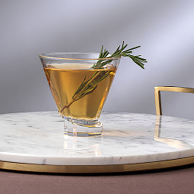 Joyjolt Aqua Vitae Octagon Off Base - 8.1 Oz - Set Of 2 Martini Glass