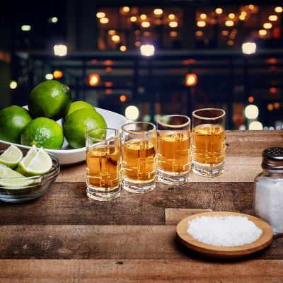 Joyjolt Revere Triangle Crystal - 2 Oz - Set Of 4 Shot Glass Dishwasher Safe Lead Free