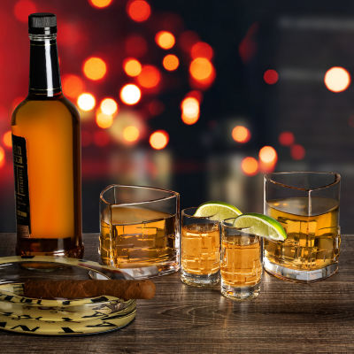 Joyjolt Revere Triangle Crystal - 2 Oz - Set Of 4 Shot Glass Dishwasher Safe Lead Free