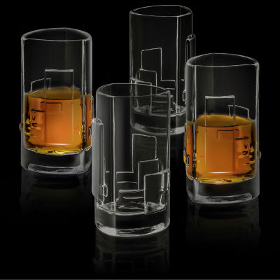 Joyjolt Revere Triangle Crystal - 2 Oz - Set Of 4 Shot Glass Dishwasher Safe Lead Free