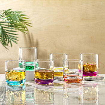 JoyJolt Aurora Crystal Whiskey Glasses 8oz (Set of 2)