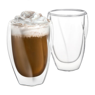 JoyJolt Lacey Whiskey Double Wall Glasses - Set of 2 Insulated Whiskey  Glass - 10-Ounces.