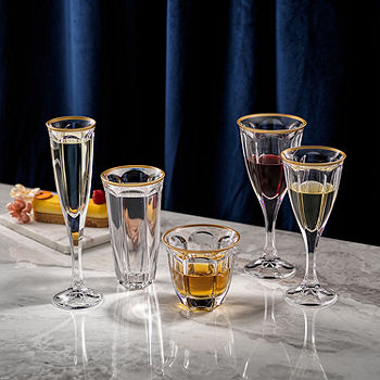 JoyJolt Gatsby Art Deco Whiskey Glasses - 10 oz - Set of 6