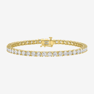 (G-H / Si2-I1) Lab Grown White Diamond 14K White or Yellow Gold 7.25 Inch Tennis Bracelet