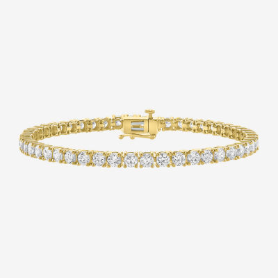 (G-H / Si2-I1) Lab Grown White Diamond 14K or Yellow Gold 7.25 Inch Tennis Bracelet