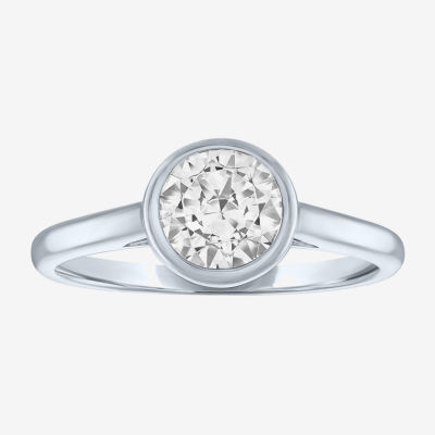 Diamond Addiction (G-H / Si2-I1) Womens 1 CT. T.W. Lab Grown White 14K Gold Round Solitaire Cocktail Ring