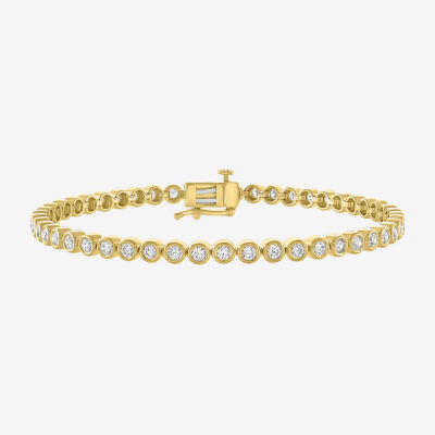 (G-H / Si2-I1) Womens 2 CT. T.W. Lab Grown Diamond 10K Gold 7.25 Inch Tennis Bracelet