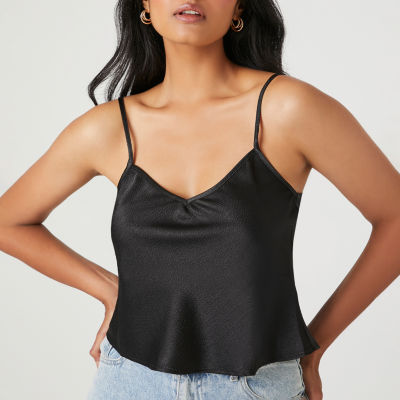 Forever 21 Womens Scoop Neck Long Sleeve Crop Top Juniors - JCPenney