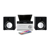 TRX-811BS , Trexonic 3-Speed Vinyl Turntable Home Stereo System with CD  Player, Dual Cassette Player, Bluetooth, FM Radio & USB/SD Recording  and Wired Shelf Speakers