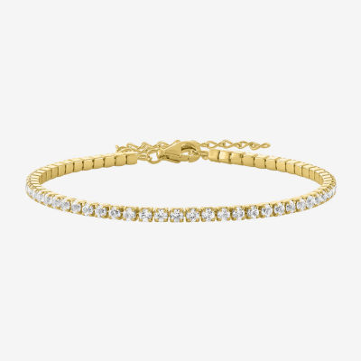Yes, Please! Lab Created White Sapphire 14K Gold Over Silver 8 Inch Tennis Bracelet