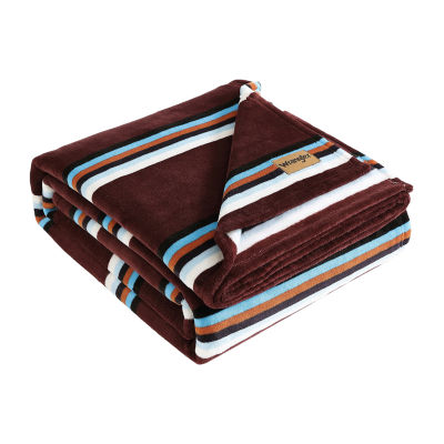 Wrangler Western Saddle Stripe Ultra Soft Blanket