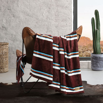 Wrangler Western Saddle Stripe Ultra Soft Blanket