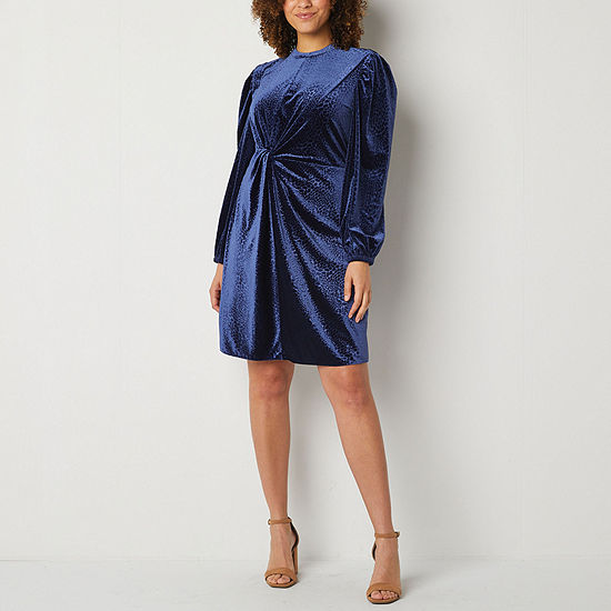 Ryegrass Long Sleeve Sheath Dress, Color: American Navy - JCPenney
