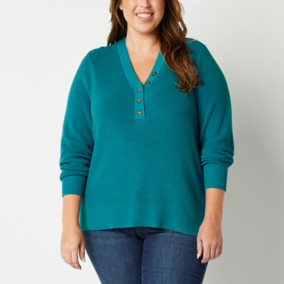 Women's plus size v neck outlet sweaters