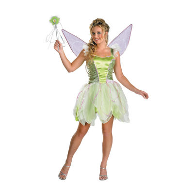 Womens Deluxe Peter Pan Tinker Bell Costume Set