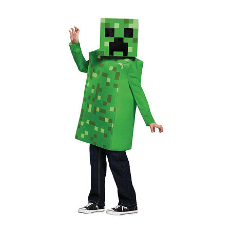 Little & Big Boys Creeper Classic Minecraft Costume, 10-12, Green