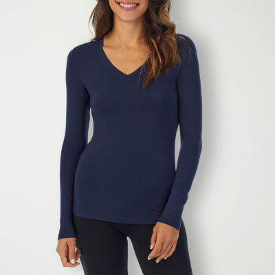 cuddl duds v neck long sleeve