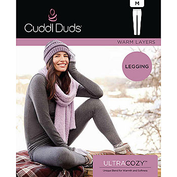 Cuddl Duds Fleecewear Stretch Leggings Pack of 2 Charcoal Heath/Plaid S  A369295