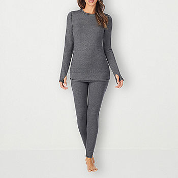 Cuddl Duds Womens Ultra Cozy Leggings, Color: Charcoal Heather