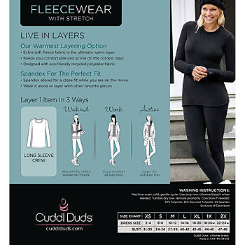 Cuddl Duds Womens Fleecewear Long Sleeve Crew Neck Top