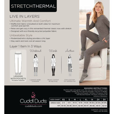 Cuddl Duds Women's Fleecewear Stretch Leggings Size: Large (14-16