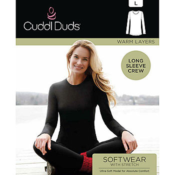 Cuddl Duds Womens Softwear Stretch 3/4 Sleeve Peplum Top, Black, Mediu –  Midtown Bargains