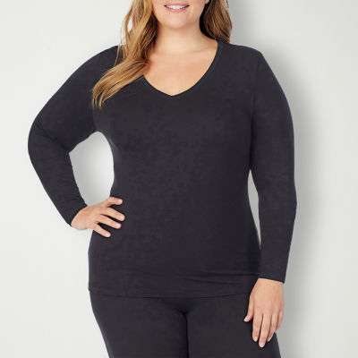 Cuddl duds v neck long clearance sleeve