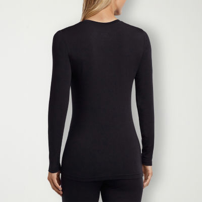 Cuddl Duds Softwear with Stretch Long Sleeve V-Neck Top for Women