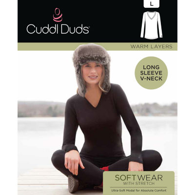 Cuddl Duds Womens Ultra Cozy Long Sleeve Crew Neck Top