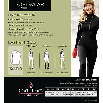 Cuddl Duds Women's Softwear with Stretch Long Sleeve Crew Neck Top
