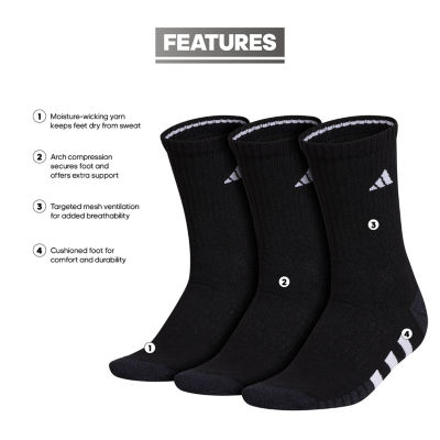 adidas 3 Pair Crew Socks Womens