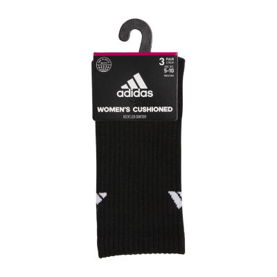 adidas Cushioned 3 Pair Plus Tall Crew Socks Womens