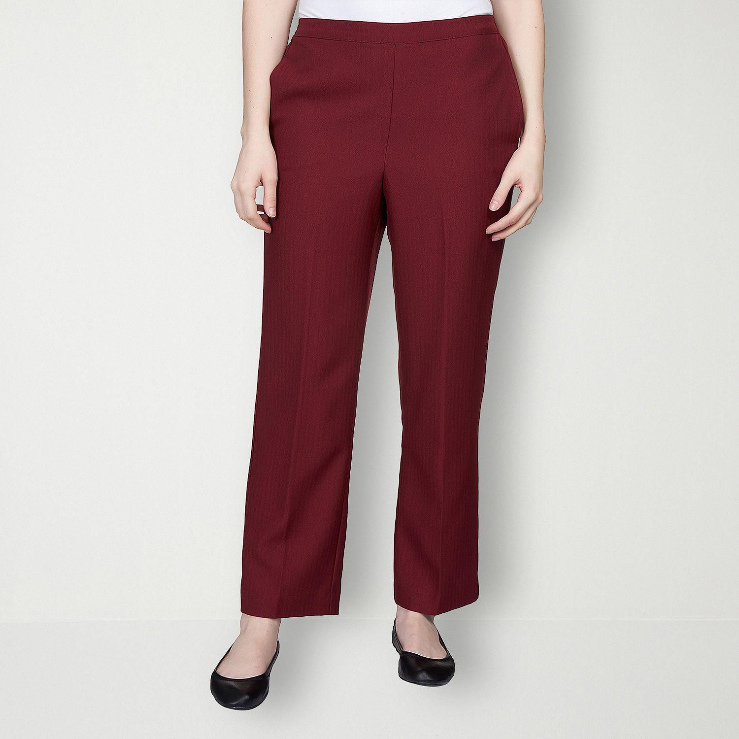 Alfred Dunner Mulberry Street Womens Mid Rise Straight Pull-On Pants ...