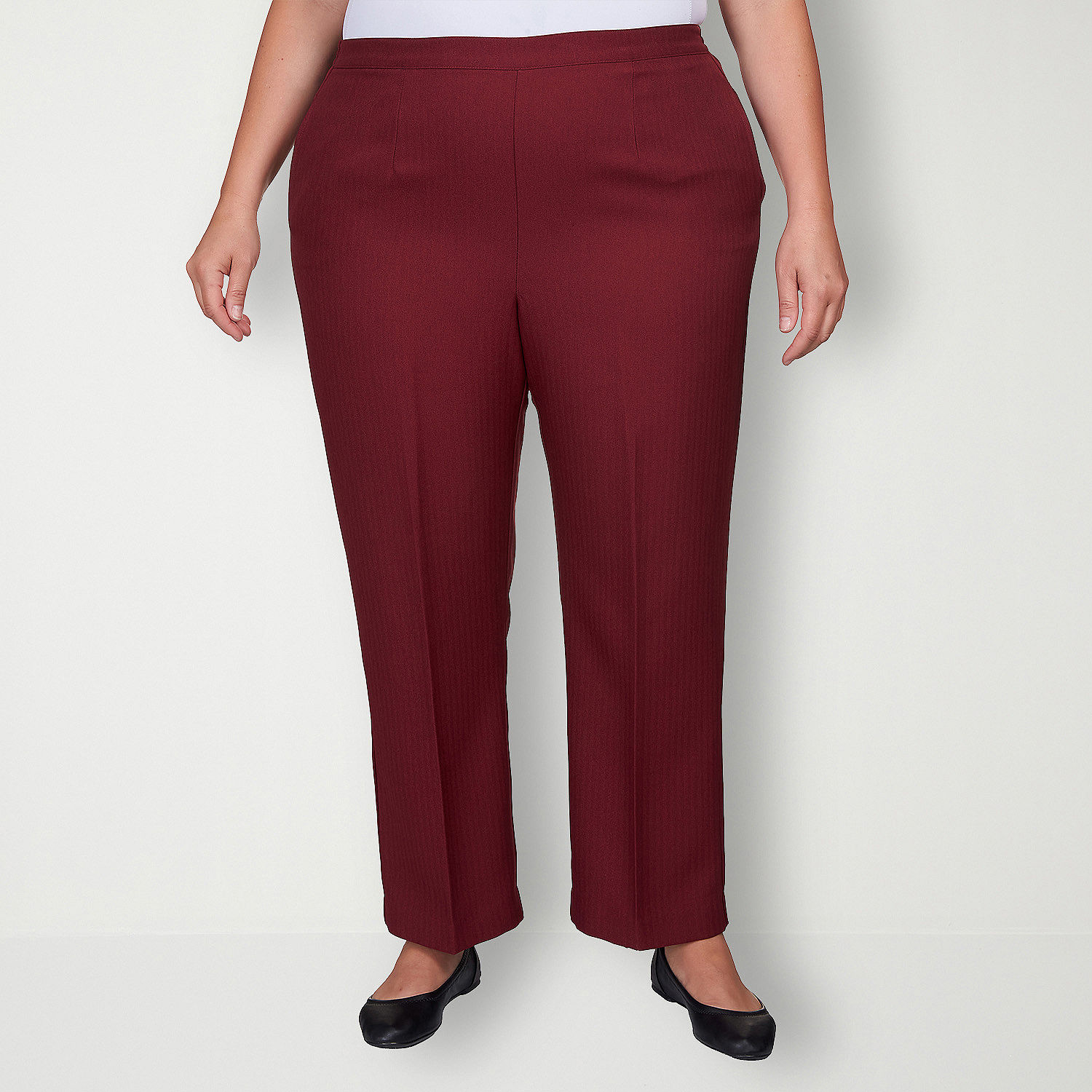 Alfred Dunner-Plus Short Mulberry Street Womens Straight Pull-On Pants ...