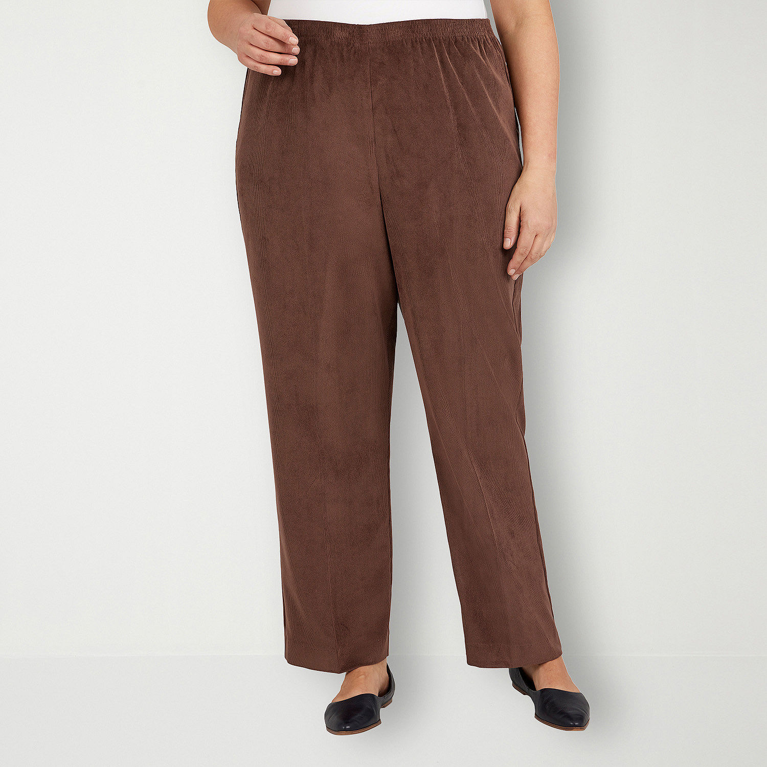 Alfred Dunner Classics Womens Mid Rise Straight Corduroy Pant - JCPenney