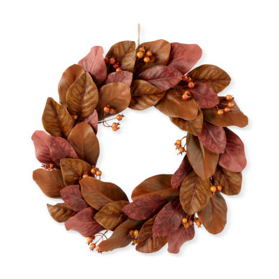 Linden Street 22in Magnolia Leaf Indoor Wreath