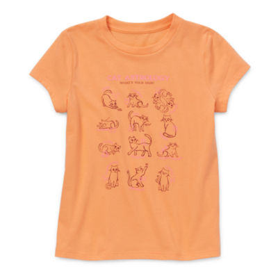 Thereabouts Little & Big Girls Round Neck Short Sleeve Graphic T-Shirt