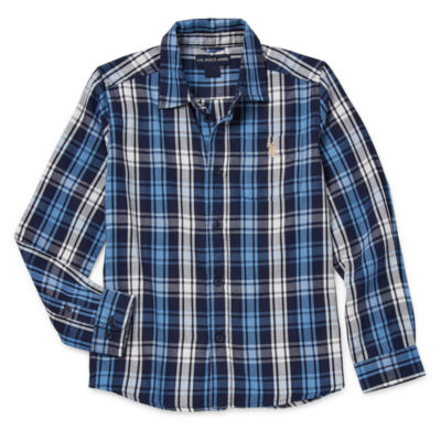 U.S. Polo Assn. Little & Big Boys Long Sleeve Embroidered Button-Down Shirt