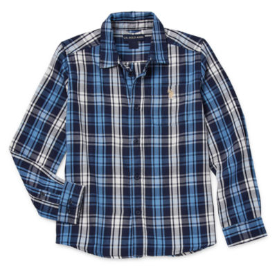 Nautica Little Boys 2T-7 Long Sleeve Plaid Button-Up Woven Shirt